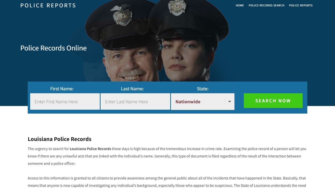 Louisiana Police Records | Get Instant Reports On People