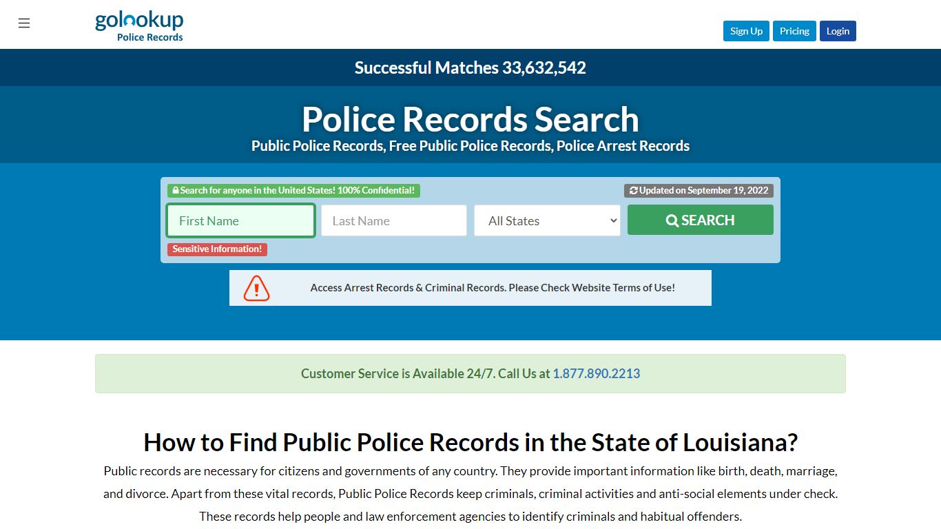 Louisiana Police Records, Louisiana Police Records Search - GoLookUp